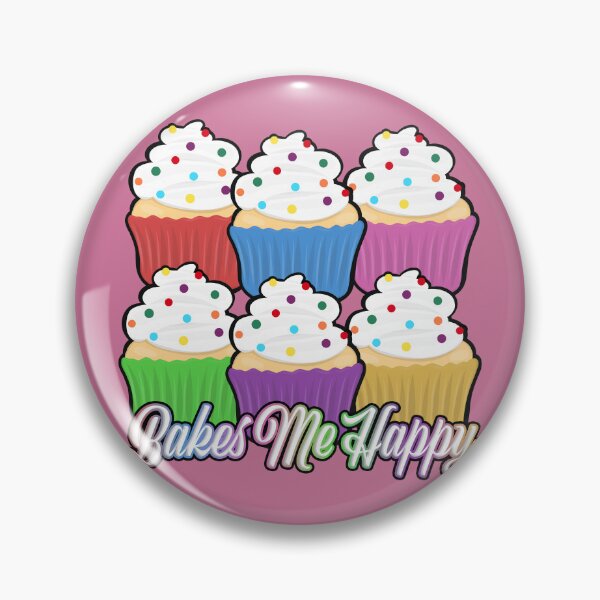 Artikelvorschau, Bakes Me Happy Buntes Cupcake-Design (Rosa) entworfen und verkauft von Kill Tony Fan Designs.