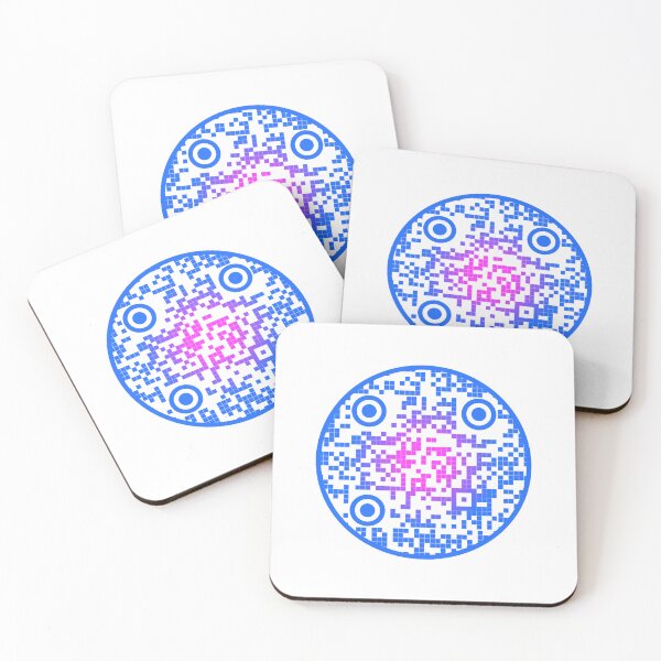 Item preview, Rick Roll QR code (blue/pink) designed and sold by mikejacox.