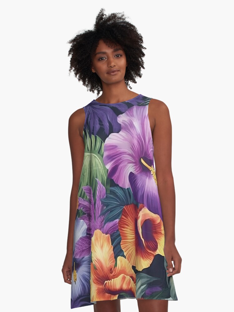 Large flower print dress hotsell