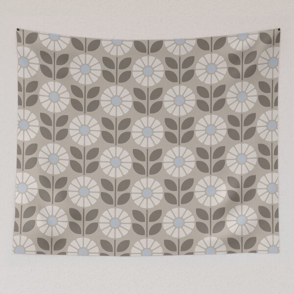 Item preview, KF 0004 F Minimalist Vintage Retro Daisies 70s Modern Geometric Floral designed and sold by KhakiFinch.