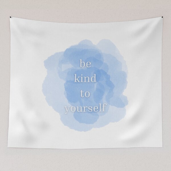 Item preview, Be Kind to Yourself Mental Health Quote Blue Watercolor designed and sold by RueBennet.