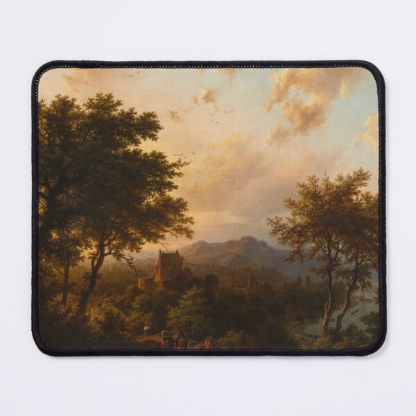 Item preview, Sunset on the Rhine | Barend Cornelis Koekkoek | 1853 Germany Landscape Art designed and sold by CJET.