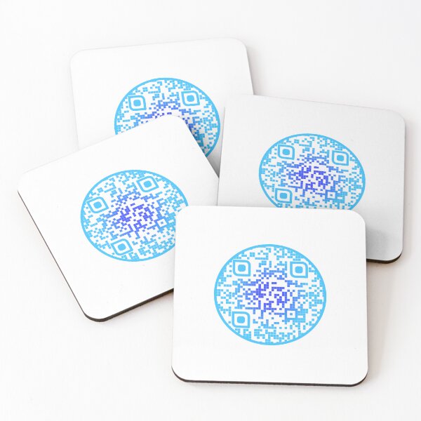 Item preview, Rick Roll QR code (cyan/blue) designed and sold by mikejacox.