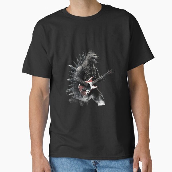 Mutant Monster Dinosaur Playing Guitar Classic T-Shirt