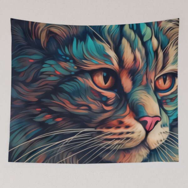 Item preview, AI Painting Colourful Cat designed and sold by SceneryStudio.