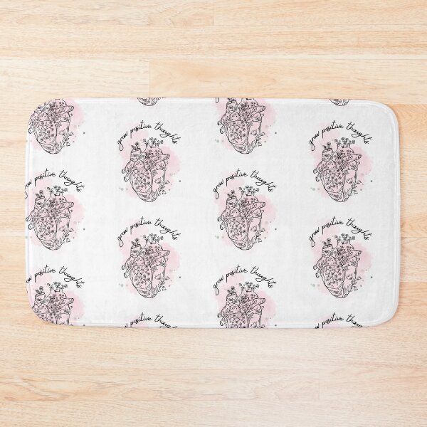 Item preview, Grow Positive Thoughts Pink Heart Self Love Quote designed and sold by RueBennet.