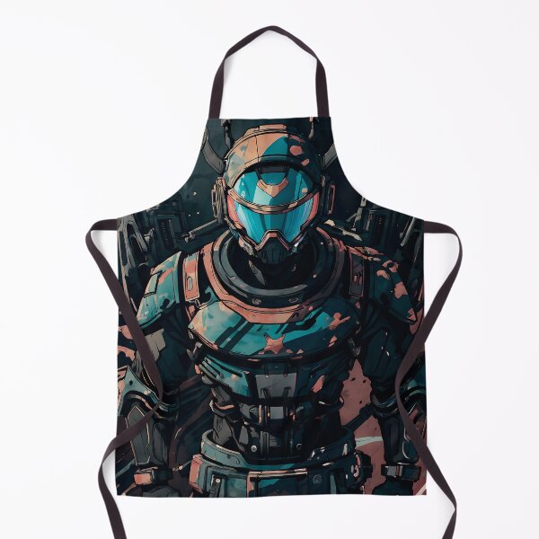 Item preview, Intergalactic Bounty Hunter in Armored Exosuit with Visor designed and sold by ByteyCreatives.