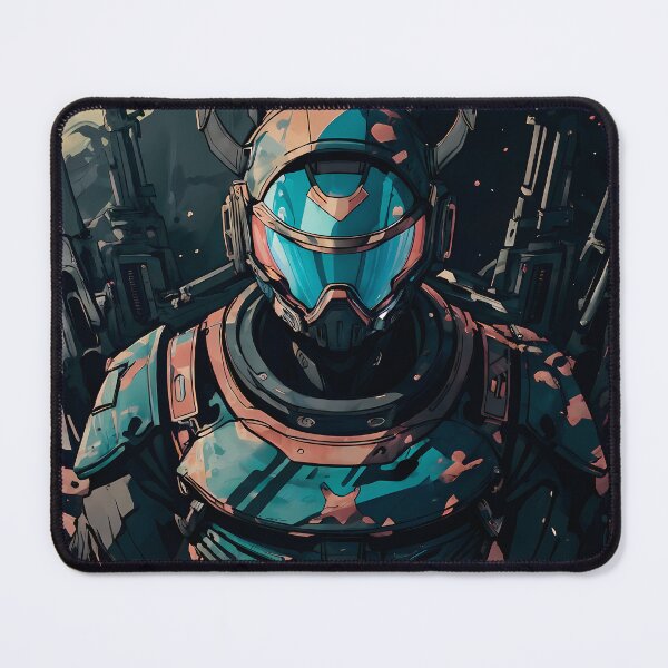 Item preview, Intergalactic Bounty Hunter in Armored Exosuit with Visor designed and sold by ByteyCreatives.