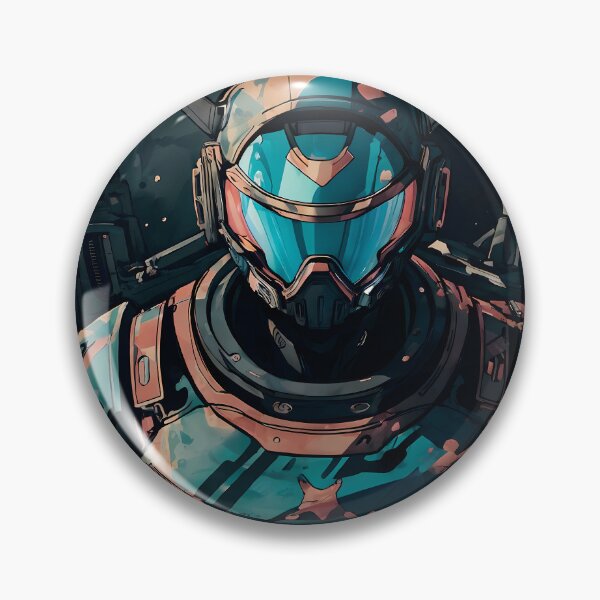 Item preview, Intergalactic Bounty Hunter in Armored Exosuit with Visor designed and sold by ByteyCreatives.