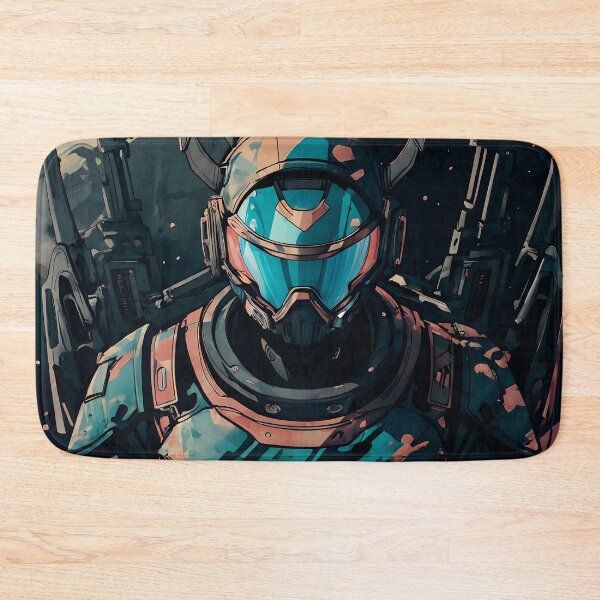 Item preview, Intergalactic Bounty Hunter in Armored Exosuit with Visor designed and sold by ByteyCreatives.