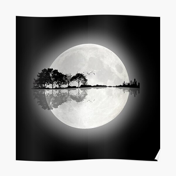 Moonlight Nature Guitar Poster