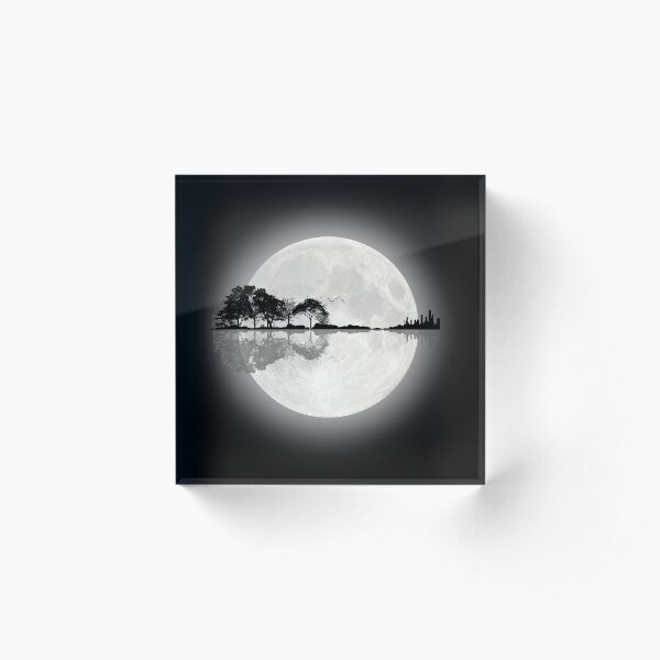 Moonlight Nature Guitar Acrylic Block