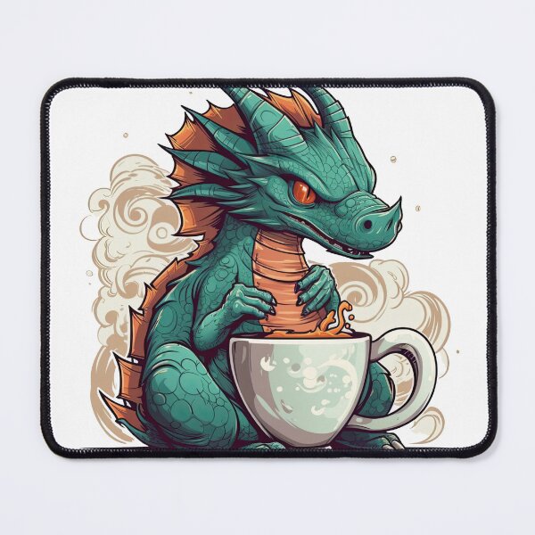 Item preview, Dragon Sipping Coffee Mug- Fiery Drinkware for Dragon Lovers by Dragon Mugs Co designed and sold by DooodleGod.