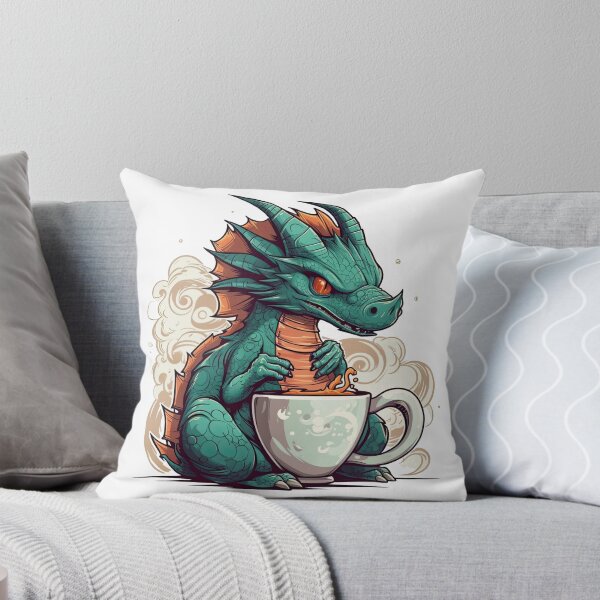 Item preview, Dragon Sipping Coffee Mug- Fiery Drinkware for Dragon Lovers by Dragon Mugs Co designed and sold by DooodleGod.