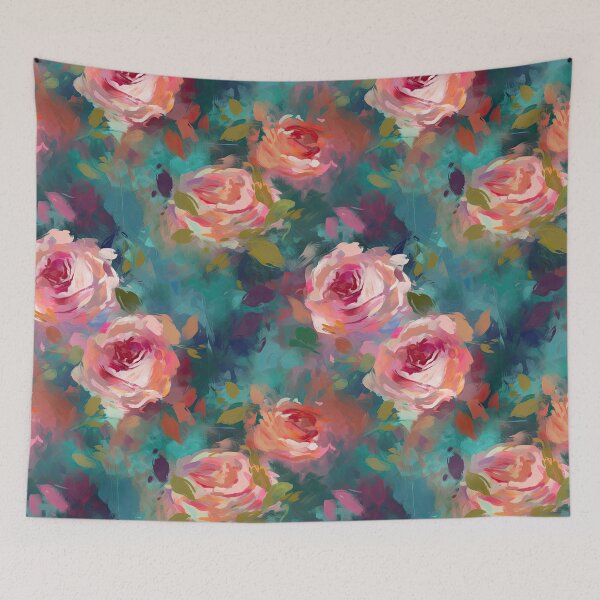 Item preview, Cheerful Impressionist Roses Flowers Floral Pattern designed and sold by Wonder Of Light.