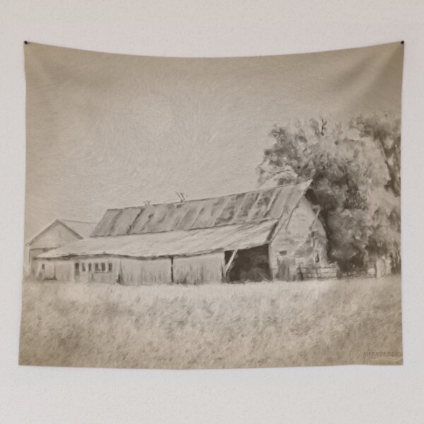 Item preview, Old Weathered Barn - in cream designed and sold by RiverDeeDesigns.