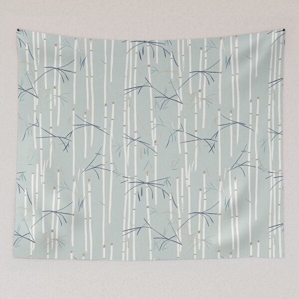 Item preview, Serene Bamboo And Cherry Blossoms Minimalistic Japanese Pattern designed and sold by Wonder Of Light.