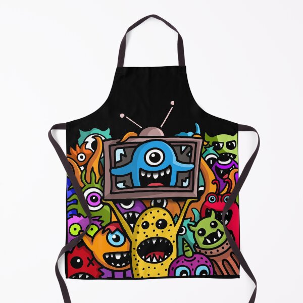 Item preview, Monsters Doodle Old TV designed and sold by RetroArtCulture.