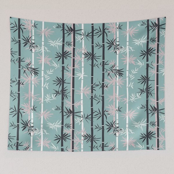 Item preview, Serene Bamboo And Cherry Blossoms Minimalistic Japanese Pattern designed and sold by Wonder Of Light.