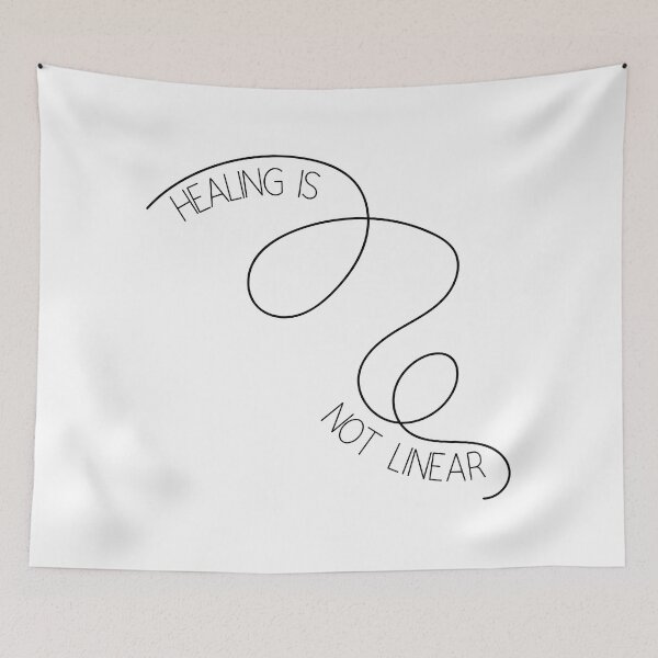 Item preview, Healing is Not Linear Minimalist Mental Health Quote designed and sold by RueBennet.