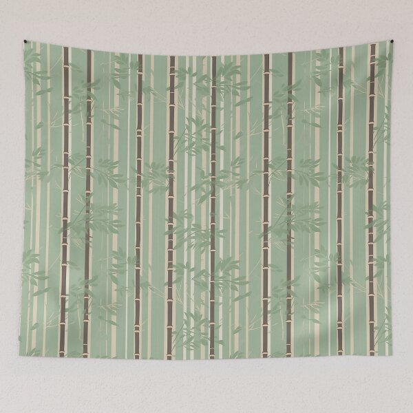 Item preview, Serene Bamboo And Cherry Blossoms Minimalistic Japanese Pattern designed and sold by Wonder Of Light.