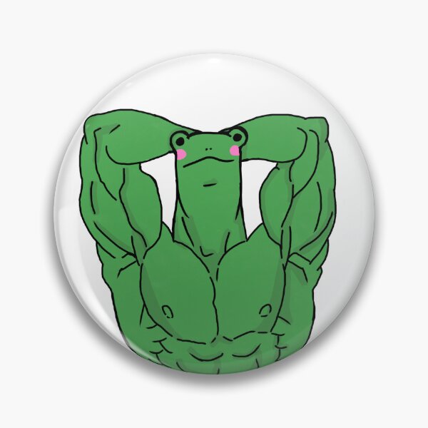 Item preview, Buff Muscular Gym Bro Frog Sticker designed and sold by loumiq.