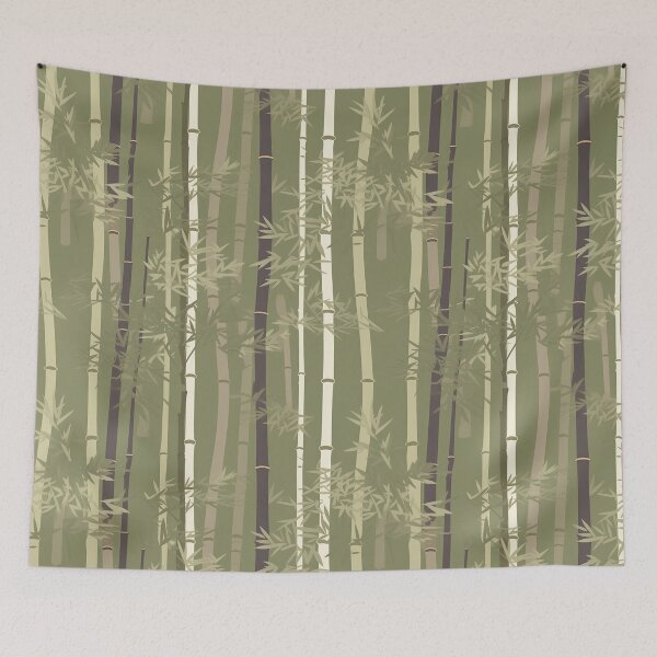 Item preview, Serene Bamboo And Cherry Blossoms Minimalistic Japanese Pattern designed and sold by Wonder Of Light.