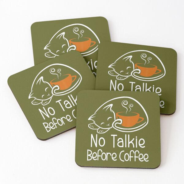 Item preview, No Talkie Before Coffee Funny Cat 	 	 designed and sold by jorvpkvzzwo87.