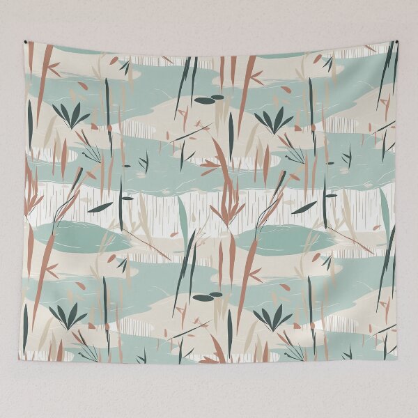 Item preview, Serene Bamboo And Tranquil Pond Minimalistic Japanese Pattern designed and sold by Wonder Of Light.