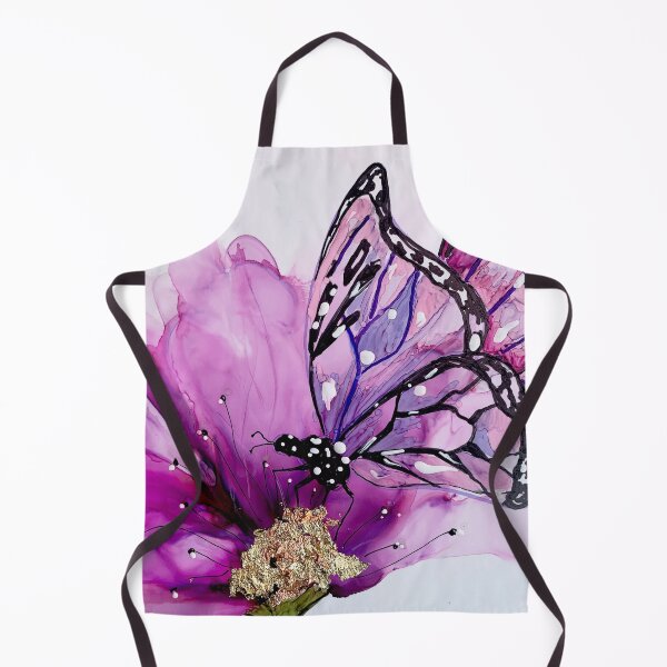 Aperçu de l'œuvre Violet et or, peinture abstraite de fleur, art d'encre d'alcool, grande peinture de fleur, peinture de papillon créée et vendue par appaart.