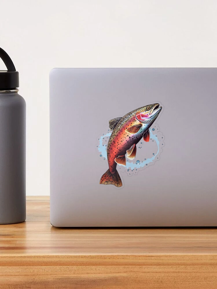 Rainbow Trout Jumping Sticker for Sale by aigcx