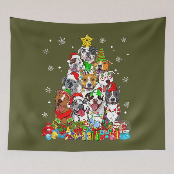 Item preview, Christmas Tree Lights Pitbull Dog Lover Xmas Pajama 	 	 designed and sold by wklqtwxfnnw93.