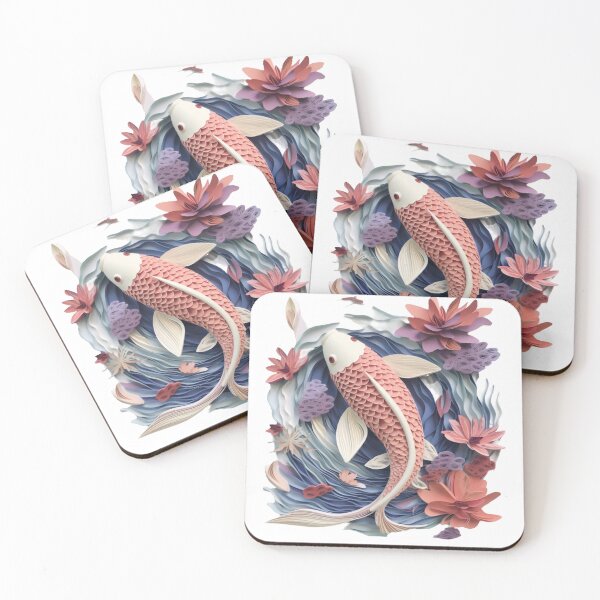 Item preview, Digital art print,Koi carp paper craft designed and sold by obuttono.