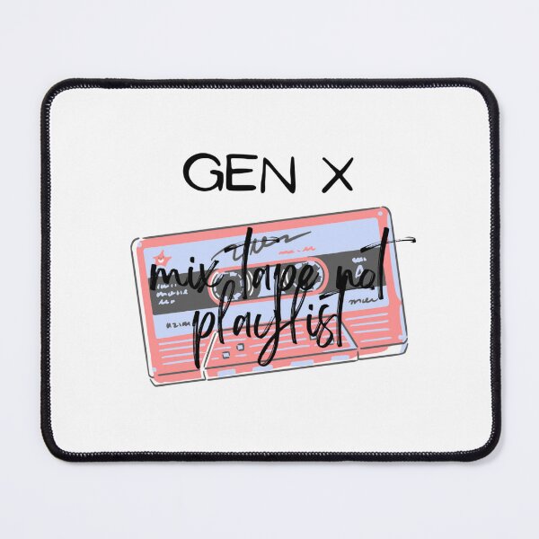 Item preview, gen x mixtape not playlist text graphic v2a red white background designed and sold by fishpressink.