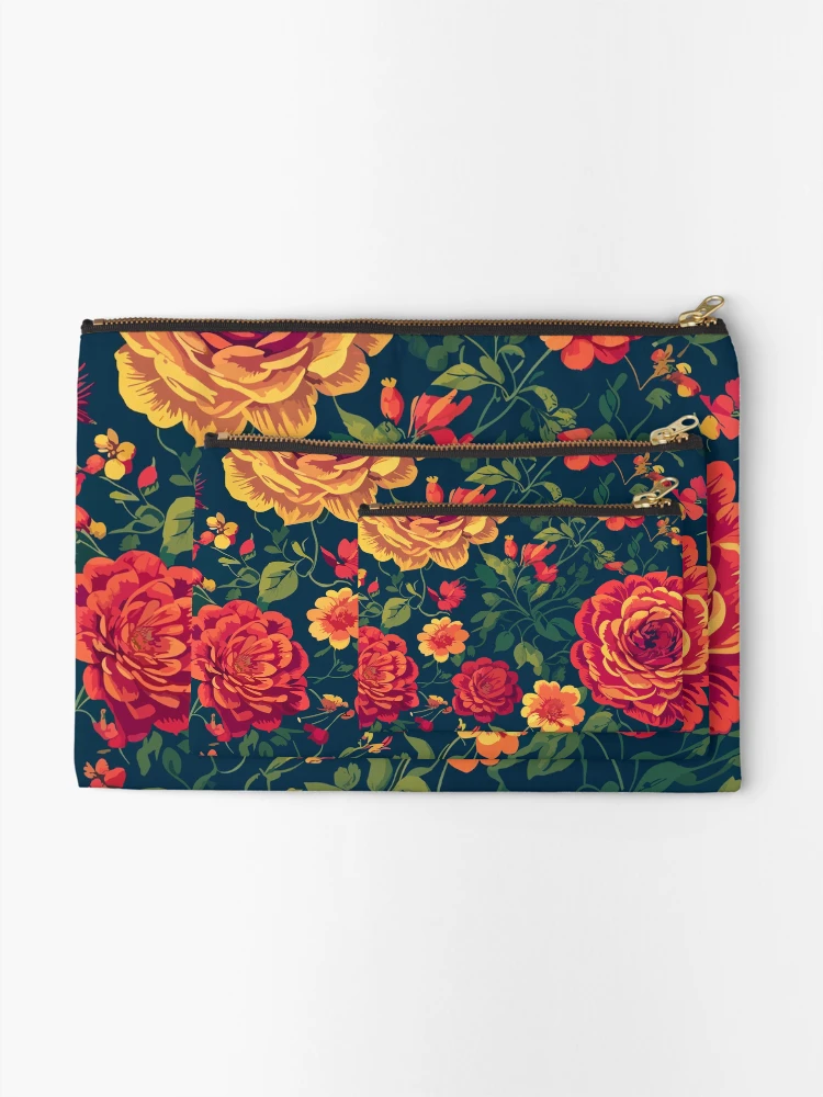 Thumbnail 2 of 4, Zipper Pouch, Flower pattern I designed and sold by RKDDesigns.