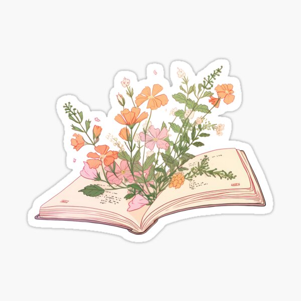 Pastel Floral Book Sticker