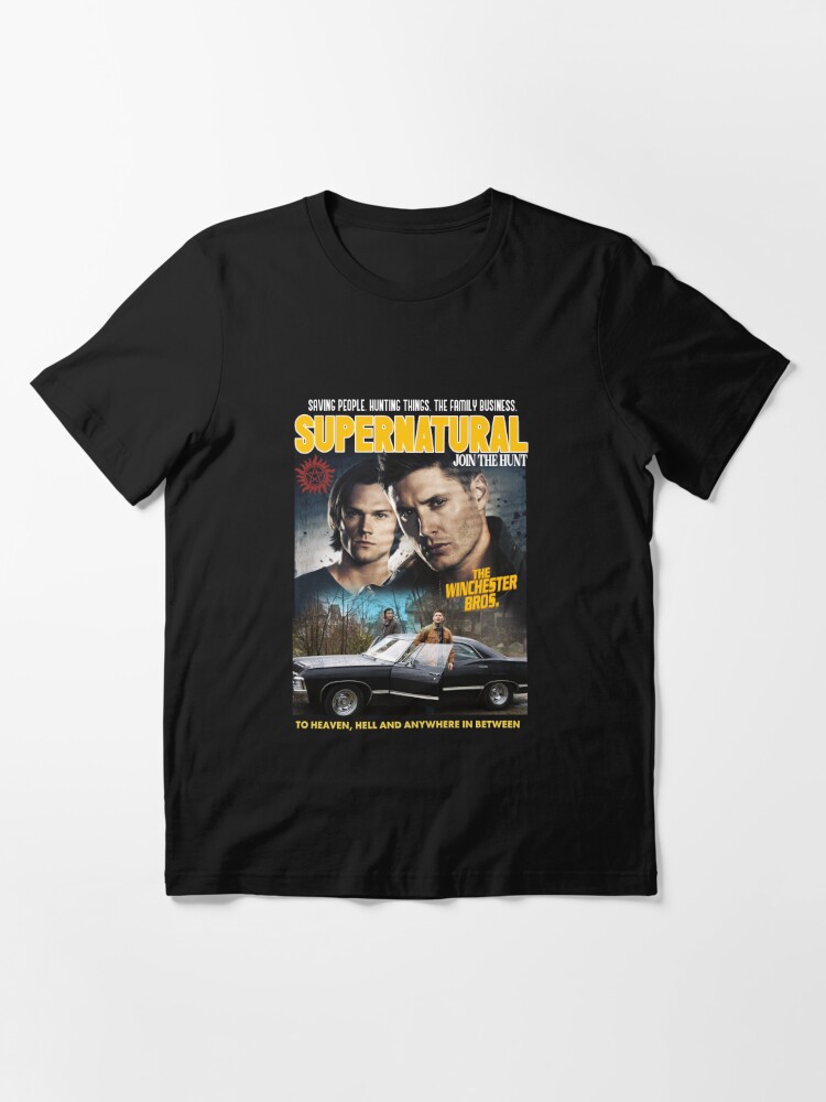 Supernatural TV Series Men's to Heaven, Hell and Anywhere in Between Black  T-Shirt