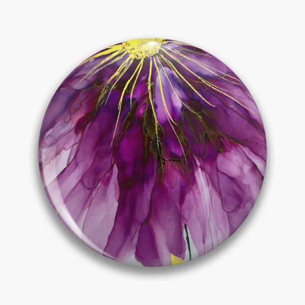 Item preview, Purple and Gold , Abstract flower painting, Alcohol ink art, Large flower painting, Butterfly painting designed and sold by appaart.