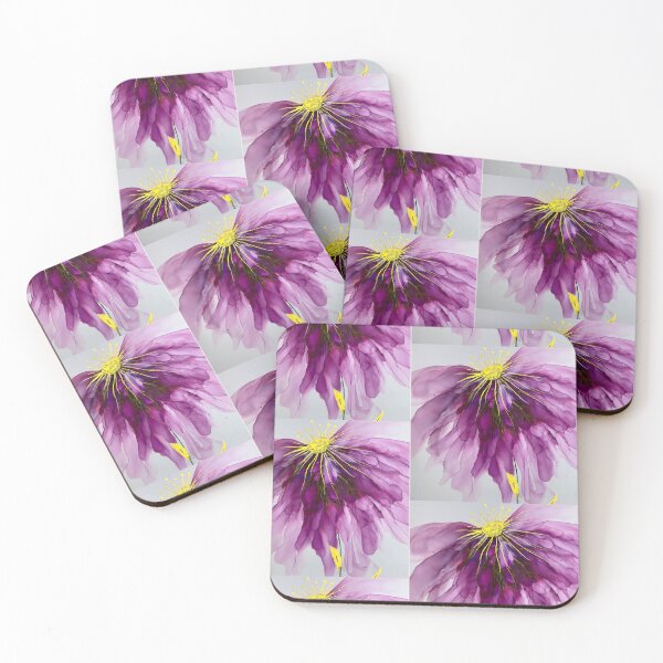 Item preview, Purple and Gold , Abstract flower painting, Alcohol ink art, Large flower painting, Butterfly painting designed and sold by appaart.
