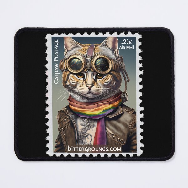Item preview, Steampunk Cat Airmail! - with a touch of PRIDE designed and sold by BitterGrounds.
