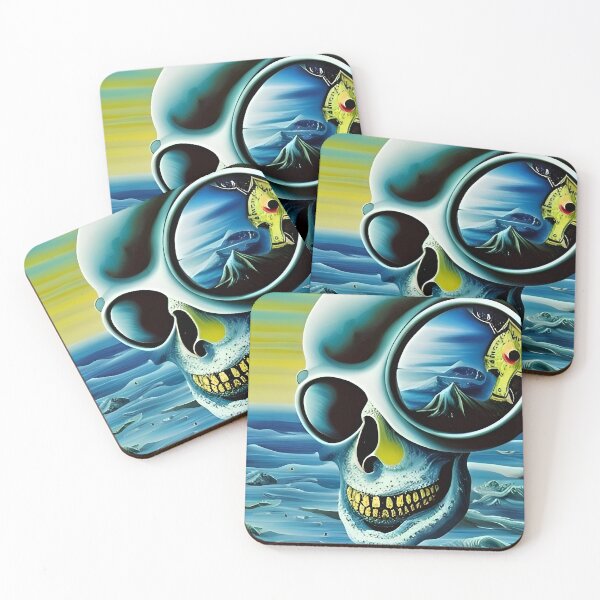 Item preview, Surreal skull in bizarre motorcycle goggles designed and sold by Zolongano.