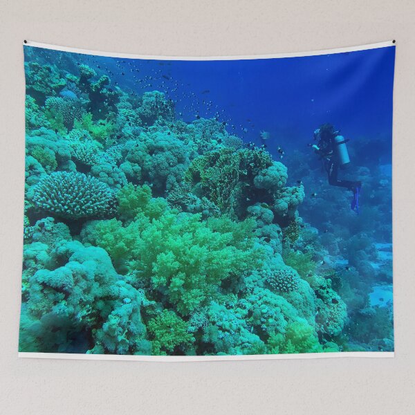 Item preview, Coral reef and scuba diver designed and sold by likbatonboot.