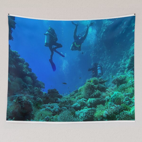 Item preview, Coral reef and scuba divers designed and sold by likbatonboot.