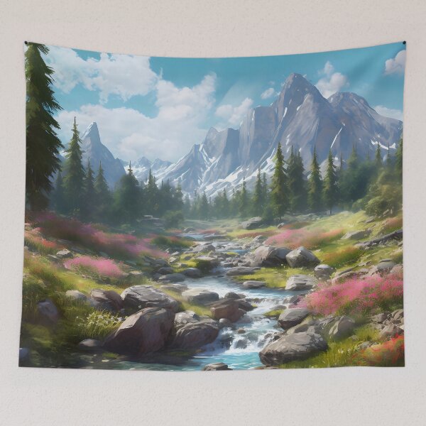 Item preview, Natural Ecstasy: Enchanting Panoramic View of Mountains, Streams and Trees in a Magical World designed and sold by InsaneLEDP.