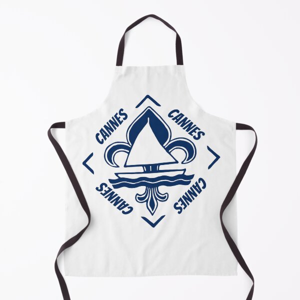 Item preview, Cannes, Provence Alpes Cote d'Azur, France, Mediterranean Sea - French Seaside Resort - Navy Blue Vintage Sailor Logo - Sailing Boat with Heraldic Lily designed and sold by Vintage-TM.