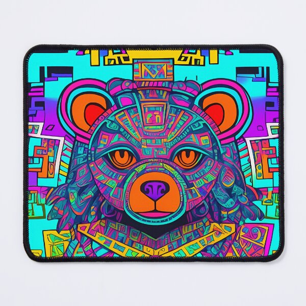 Item preview, Colorful Neon Aztec Bear Design designed and sold by allhistory.