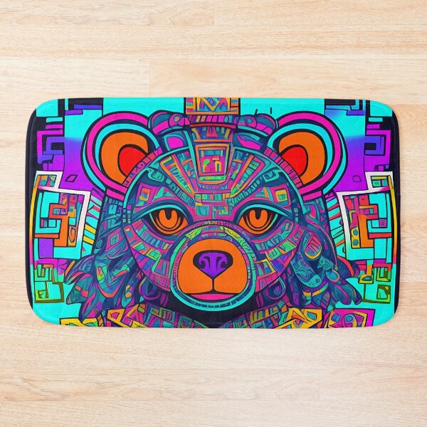 Item preview, Colorful Neon Aztec Bear Design designed and sold by allhistory.