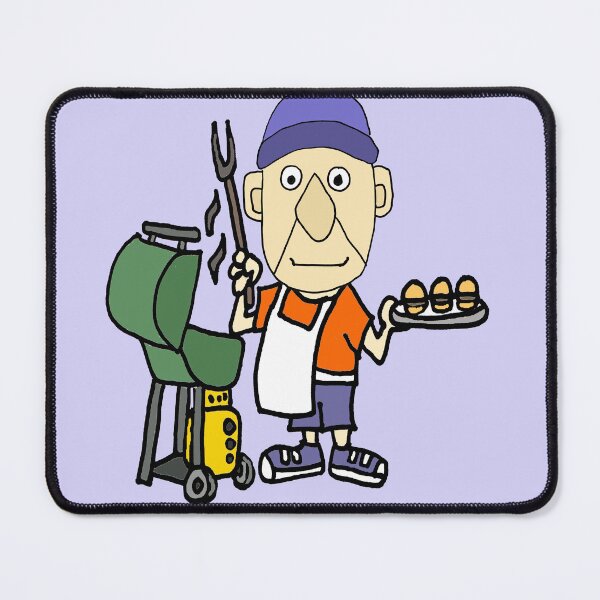 Item preview, Funny Old Man Cooking on Barbecue Grill designed and sold by Nature's Fancy.