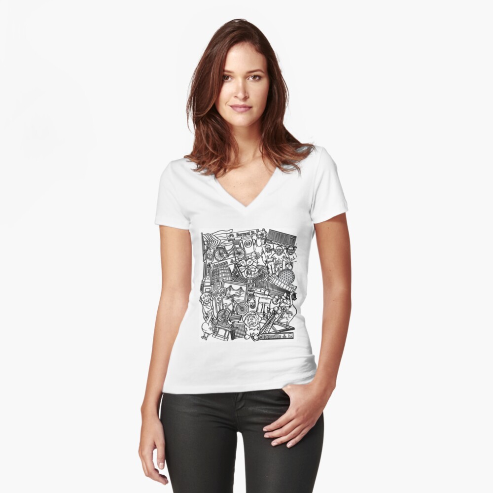 Item preview, Fitted V-Neck T-Shirt designed and sold by chuchucolouring.
