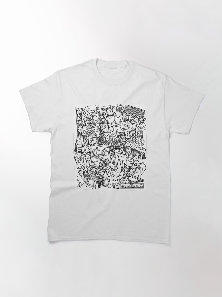 Thumbnail 3 of 7, Classic T-Shirt, Vancouver, BC | Black Outline designed and sold by chuchucolouring.